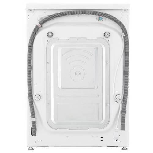 LG F4V9LD2W — габариты 600×850×615 мм (глубина с дверцей 660 мм), вес 78 кг, подключение к холодной воде