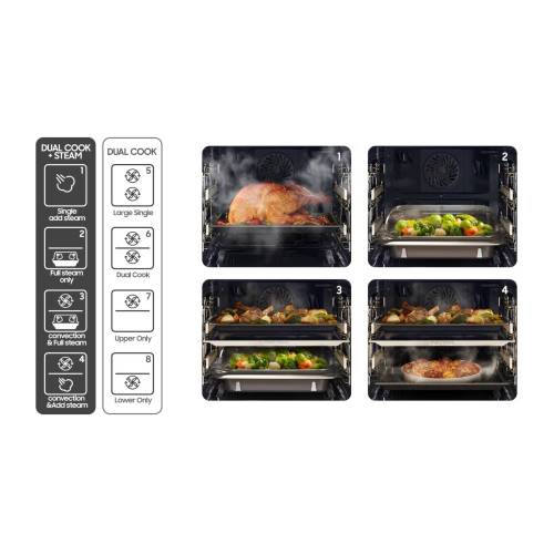 SAMSUNG NV75T9979CD/WT — гриль, конвекция, пар и 50 автоматических программ для универсального приготовления, купить онлайн в Бишкеке