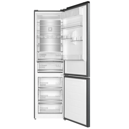 Холодильник TCL C387BFG — общий объём 382 л: холодильная камера 265 л, морозильная 117 л — Onbir.kg.