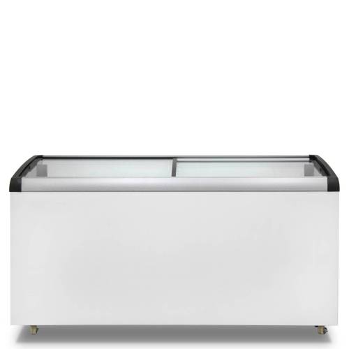 Витринный морозильник Бирюса CF59, 590 л, белый корпус, серебристо-черная рамка, с LED-подсветкой, заказать с доставкой