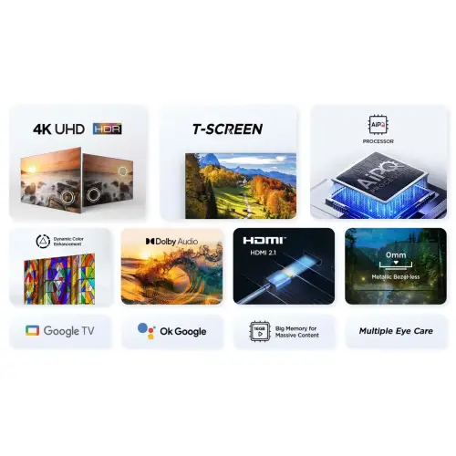 Телевизор TCL 75V6B — 75" 4K UHD, HDR10, Google TV, Dolby Audio